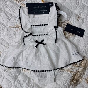 Tommy Hilfiger Infant Dress Set - White with Navy Trim